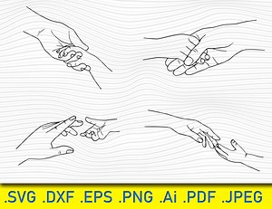 4 Händchen halten, Hand svg, Babyhände, Familienhände svg, Paarhände, Familien svg, Fingers svg, Handsymbole, süßer Moment, Liebe, Paar svg, romantisch - Etsy.de