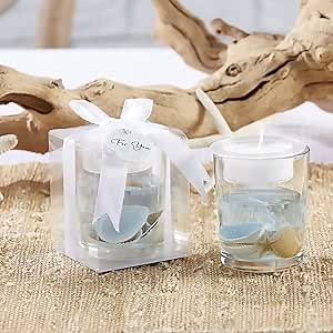 Seashell Gel Tealight Holder with palm wax