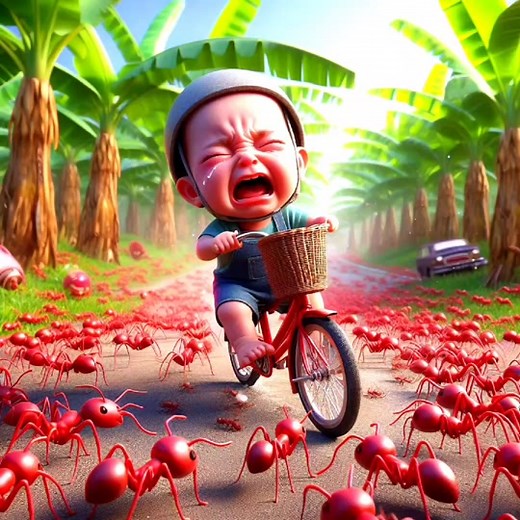 Animasi Lucu Naik Sepeda Digigit Semut