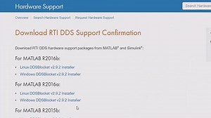 Installing the DDS Support Package (R2017a and later)