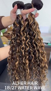 ALHER Highlight Ombre Water Wave 2x6 HD Lace Closure Only, #1B/27 Black and Blonde Highlight Wet n Wavy Curly Invisible 2x6 Kim K Long Deep Middle Part Lace Closure Single Knot Human Hair 12 Inch