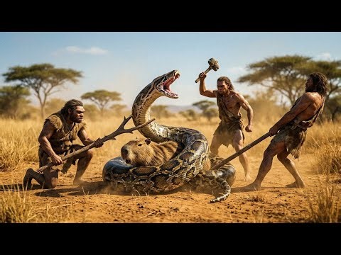 Early Humans Save a Capybara from a Giant Python With Mammoths' Help