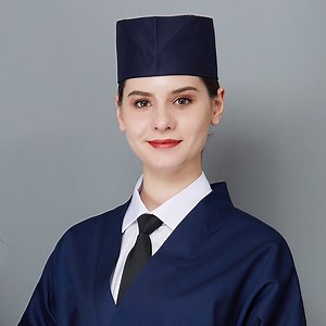 [Hot Item] Chef Hat Japanese Style Cookers' Cap Waiter Waiteress Hat White Black Blue Chef Cap