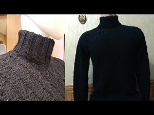 Men's knitted sweater with a diamond pattern