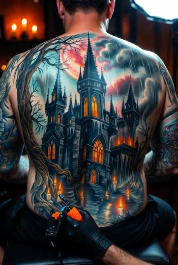 Stunning Castle Tattoo Design Inspiration