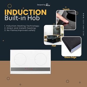 [Hot Item] Built-in Induction Hob Twin Plate with Smooth Glass Surface Precise Temp Control