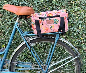 Floral Peach Bicycle Trunk Bag: Water Resistant Cordura Rack Bag - Etsy