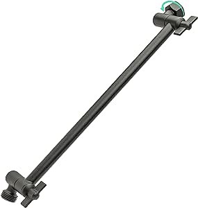 Shower Head Extension Arm - 12-Inch Adjustable Showerhead Extender Arm (Matte Black)