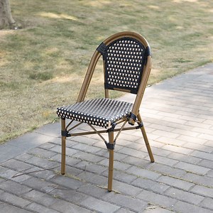 [Hot Item] Cheap Italian Modern Outdoor Patio Stacking French Bistro Rattan Banquet Chairs Furniture