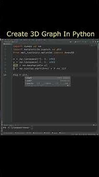 Create 3D Graph In Python #pythonprogramming #pythontutorial #coding