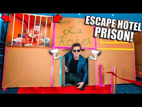 ESCAPE The 2 STORY Box Fort Hotel Prison (24 Hour Challenge)
