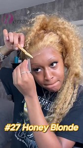 13*4 HD lace #27 honey blonde deep wave human hair Hair info：#27...
