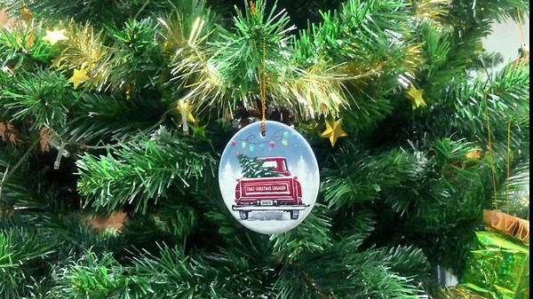 Engagement Ornaments, Engaged Gifts for Couples, Our First Christmas Engaged 2023, Newly Engaged Gifts, Bridal Shower Gifts, for Fiance Fiancee, 2.9" Ceramic Engaged Ornament