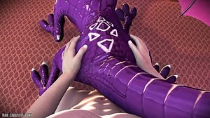 Cynder the dragon girl gets a sexy creampie (furry animation)