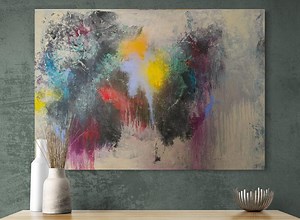 Grande peinture abstraite, technique mixte, 100 x 70 cm, 39,37 x 27,56 pouces - Etsy France