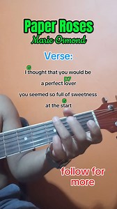 2.8K views · 54 reactions | Paper Roses/Marie Osmond #chordguide #GuitarLessons #guitartutorial #forbeginners #easyChord | Marcelino Viray | Facebook
