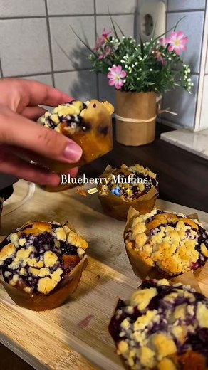 fall baking>>>💗 #fallbaking #baketok #autumn #muffins #blueberry