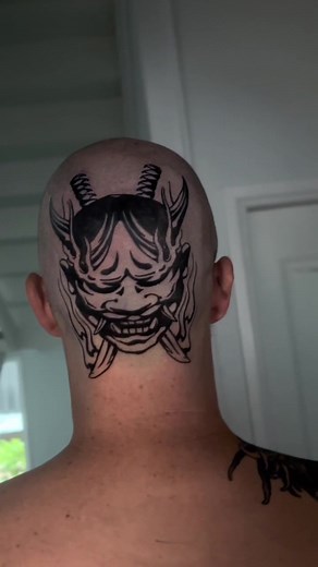 Hannya Mask Head Tattoo: A Bold Symbol of Strength
