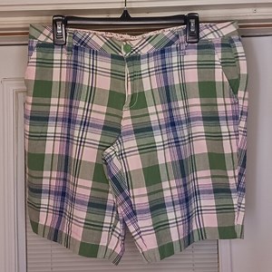 #304 Arizona Jean Co Green/pink shorts Size 13