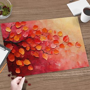 Abstract Autumn Leaves Jigsaw Puzzle, Colorful Fall Foliage Art Game, Relaxing Hobby - Etsy