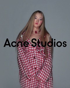 Hardcore gingham. Devon Aoki is captured by Carlijn Jacobs for #AcneStudiosSS23. Director: Carlijn Jacobs Stylist: Leopold Duchemin Hair: Olivier Schawalder Make-Up: Masae Ito Set Design: Sophear Van Casting: Gkld Projects Nails: Yvett G | Acne Studios