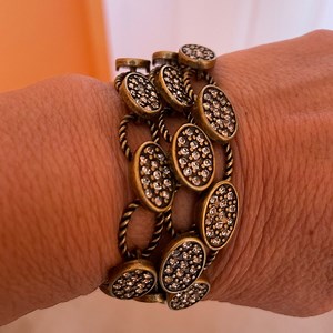 Lia Sophia “Kiam Collection “ three row magnetic bracelet. Bronze.
