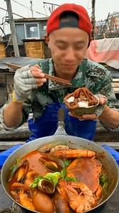 17K views · 606 reactions | Chinese Fisherman cooking and eating seafood so yummy | Mee mama | Facebook