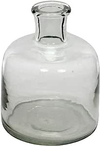 Amazon.com: Benjara Glass Bottle with Pot Bellied Shape Base, Clear : Home & Kitchen