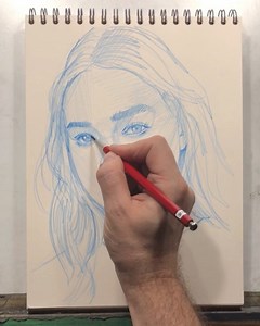 3.6K views · 303 reactions | Warmup drawing of @sadieastanley done in @staedtler mars blue lead on Stonehenge cream. There’s a longer version on my YouTube - follow the featured story to visit my YT page. This one took around 20 minutes. #art #drawing #sadiestanleyfandom #sadiestanley #bluepencil #bluepencildrawing #maasart #graphite | MaasArt | Facebook