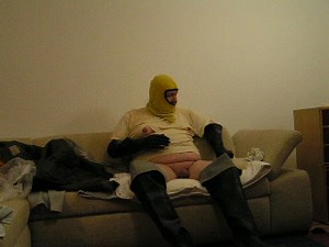 I, the Gummistiefel-Piss-Schwein in black Rubber Waders yet again