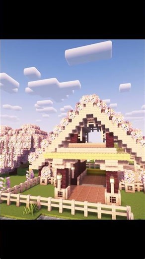 Build a Cherry Blossom Horse Stable 🌸 | Cozy Minecraft Barn Idea! #minecraft #minecraftbuilding