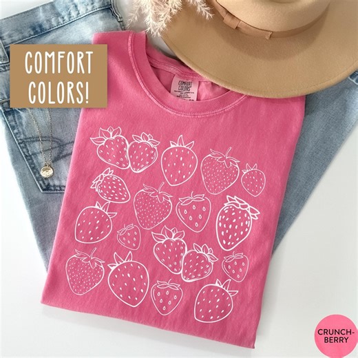 Strawberry Comfort Colors® Cottagecore Shirt for Women Strawberry Shirt Strawberry Lover Gift for Gardener Tshirt Fruit Tee Botanical Shirt - Etsy