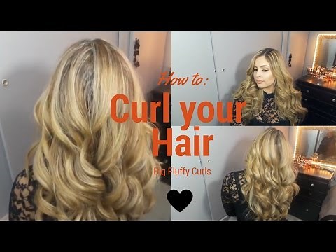 Easy Big Fluffy Curls with 1 inch Hot Tools curling Iron