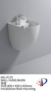 [Hot Item] Sanitary Ware White Ceramic Wall Hung Bathroom Hand Washing Basin