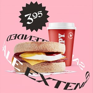 Craving a sizzling breakfast that won't break the bank? We've got you covered! Indulge in a mouthwatering bacon & egg muffin with any hot drink for an unbeatable price of £3.95. 肋☕ Offer ends 11th Feb – so grab it while you can - https://wimpy.uk.com/promotions/sale | Wimpy UK | Facebook
