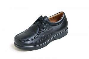 [Hot Item] Men's Orthopedic Diabetic Leather Shoes with Arch Support Mark Sewing Wide Toe
