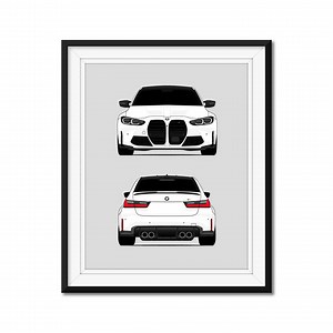 BMW M3 G80 (2021-present) (front and Rear) Car Poster Print Wall Art Decor DX1 (unframed) - Etsy Australia