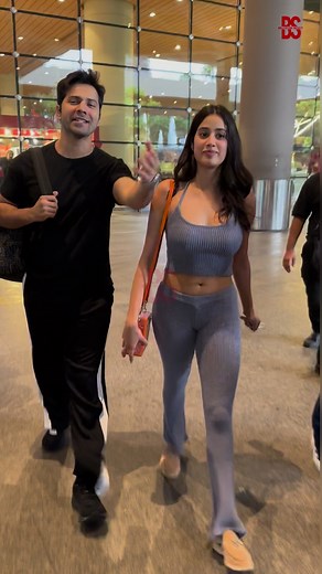 Janhvi Kapoor, Varun Dhawan snapped at international airport arrivals | Bollywood Society