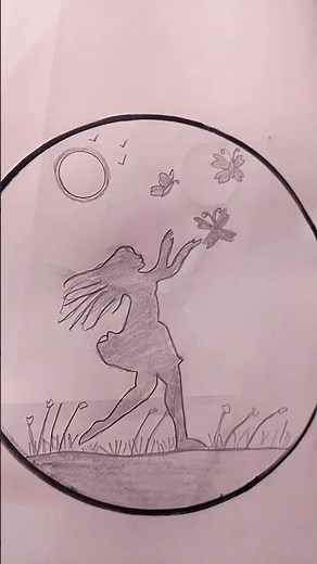 How to easy Girl circle drawing🙍‍♀️