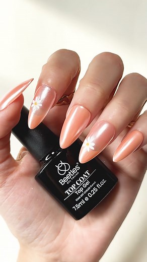 3.8K views · 27 reactions | Peach Magic with Floral Accents Nail Art...