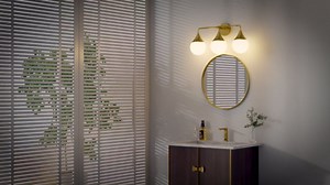 Bathroom Vanity Light Fixtures: 4 Lights Mid Century Modern Bathroom Lighting Fixtures Over Mirrors - Brass Gold Wall Sconce with Milky Glass Ball Shades for Bath Bedroom