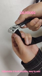 G Hook Buckles Tactical Adjustable Webbing G Shaped Wave Buckle with Adjustable Spring Door, G-Clip Backpack Strap