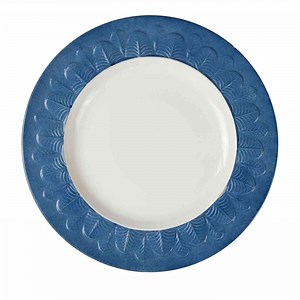 PEACOCK DESSERT PLATE - BLUE