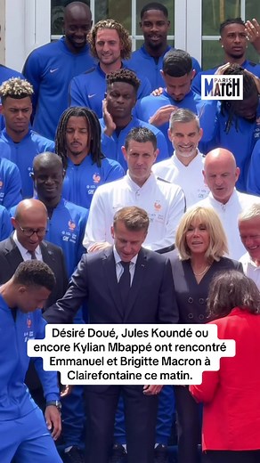 Désiré Doué, Jules Koundé et Kylian Mbappé reçus à Clairefontaine