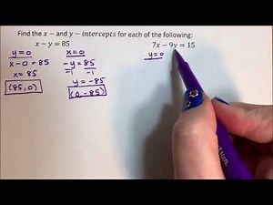 Linear Functions - Intercepts