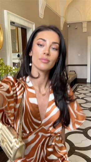 Rust Printed Short Sleeve V Neck Mini Dress🛍️🔎 | AX Paris