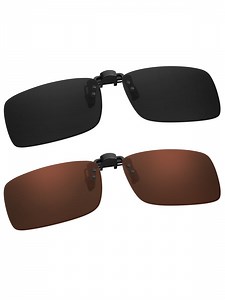 TINHAO Polarized Clip-on Sunglasses Flip Up UV400 Protection Clip Rimless Sunglasses over Prescription Glasses