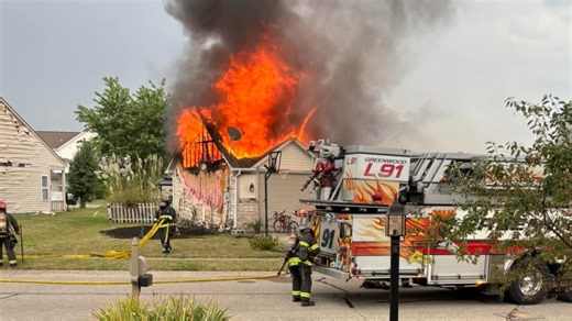 Lightning strike hits Greenwood home, sets it on fire