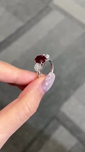 Oval Ruby Three Stone Ring: Sterling Silver July Birthstone - Etsy Canada