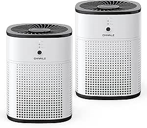 2 Pack CHIVALZ Air Purifiers for Bedroom with True HEPA Filter for Smoke